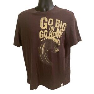Men's sz S surf T-shirt 'Go Big or Go Home